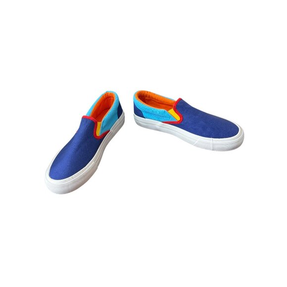 Aldi Gear Canvas Slip-Ons Blue Multi ICONIC Colors Shoes Women's Size 8 NEW! - Picture 6 of 8